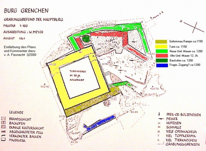 Plan der Burg Grenchen.